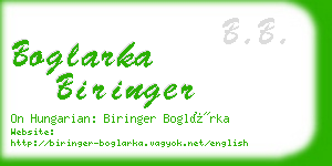 boglarka biringer business card